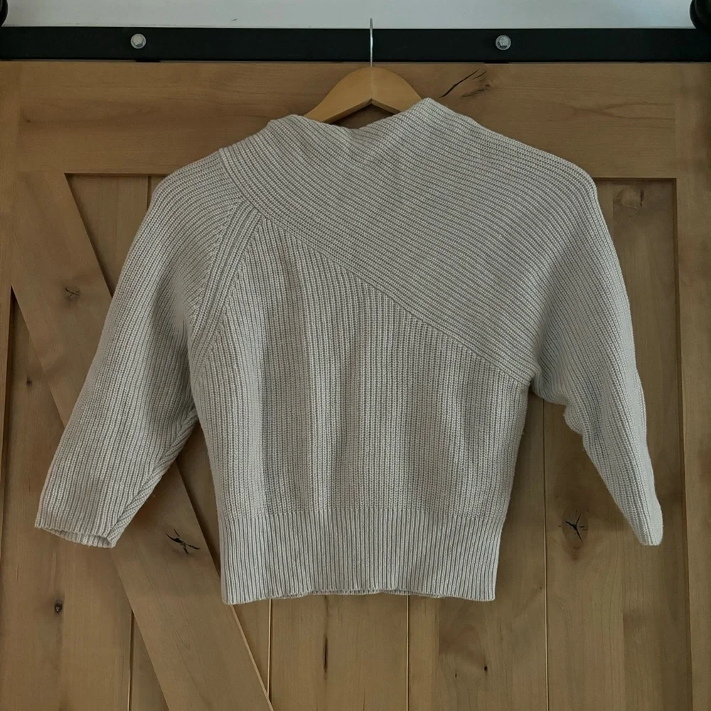 THE RESET The Fab Funnel Sweater Cream Size XS Wool Cashmere Blend